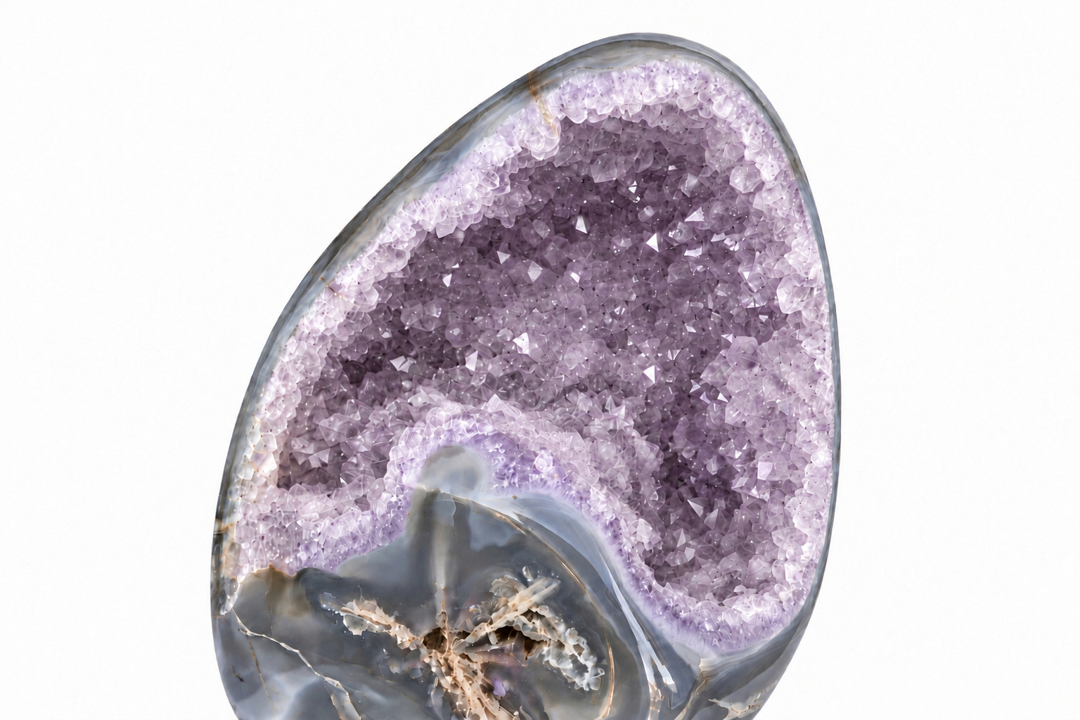 FOS133 ST2019 Polished Amethyst Geode Close up