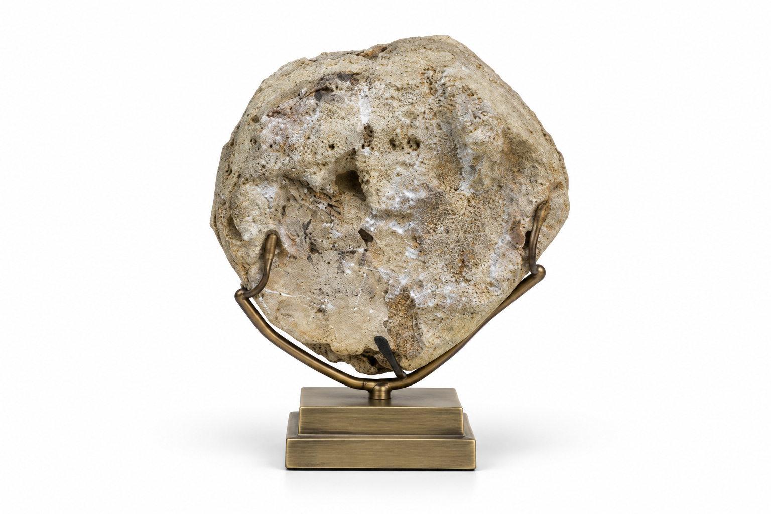 FOS305 STD001 Stone Picture of a Austria rivers on brass base 2