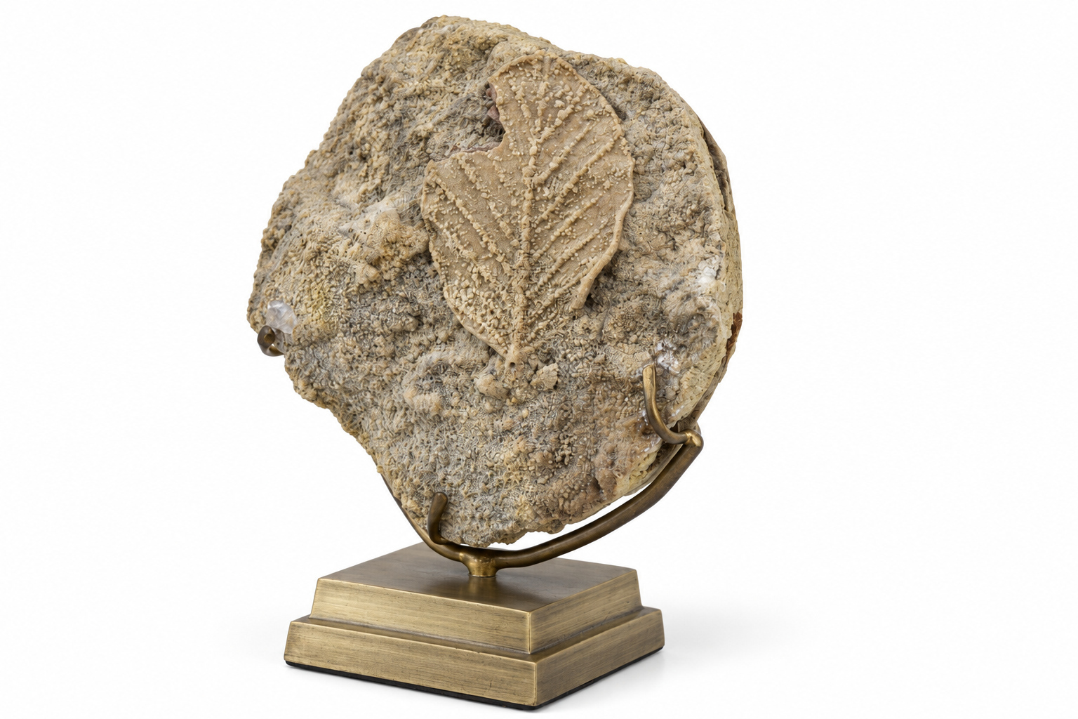 FOS305 STD001 Stone Picture of a Austria rivers on brass base Close up