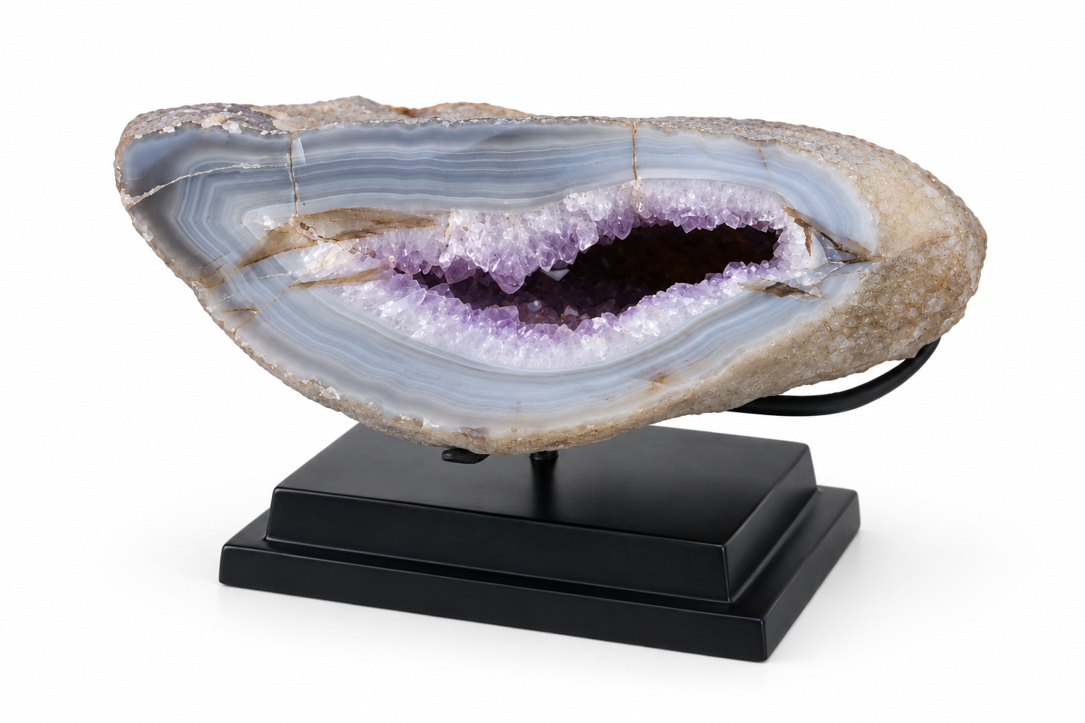 FOS318 STD007 Amcthyst Geode in a matrix of polished agate 2