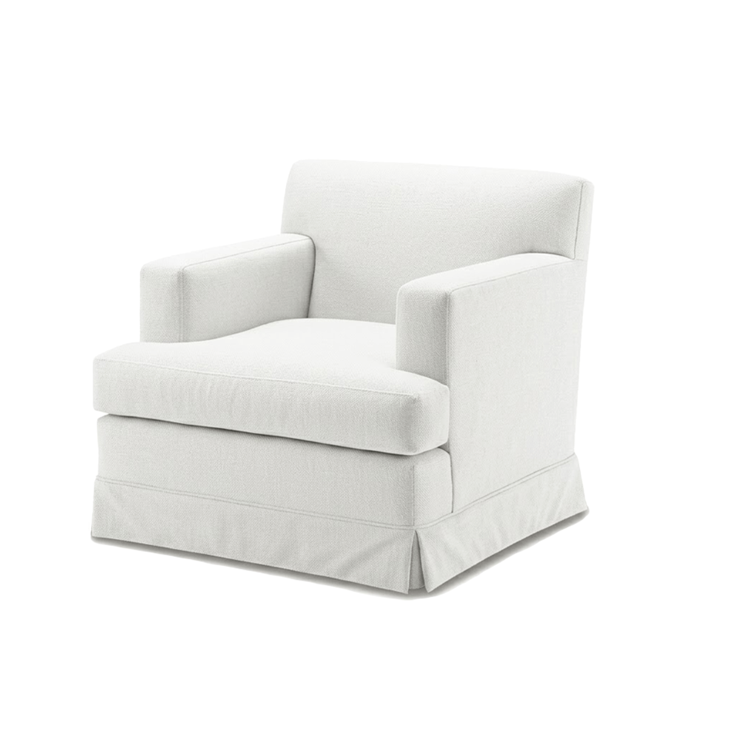 Chloe Armchair Skirt Serpentine Lacu Alabaster