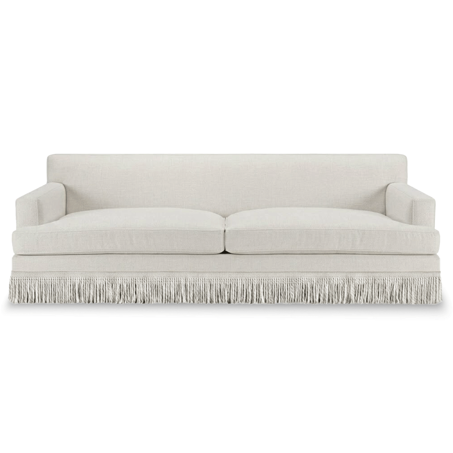 Chloe Sofa Fringe Serpentine Reed Mineral