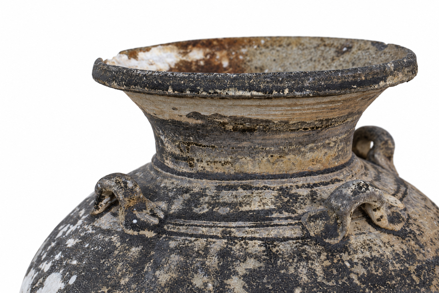 Vase Brown black Close Up
