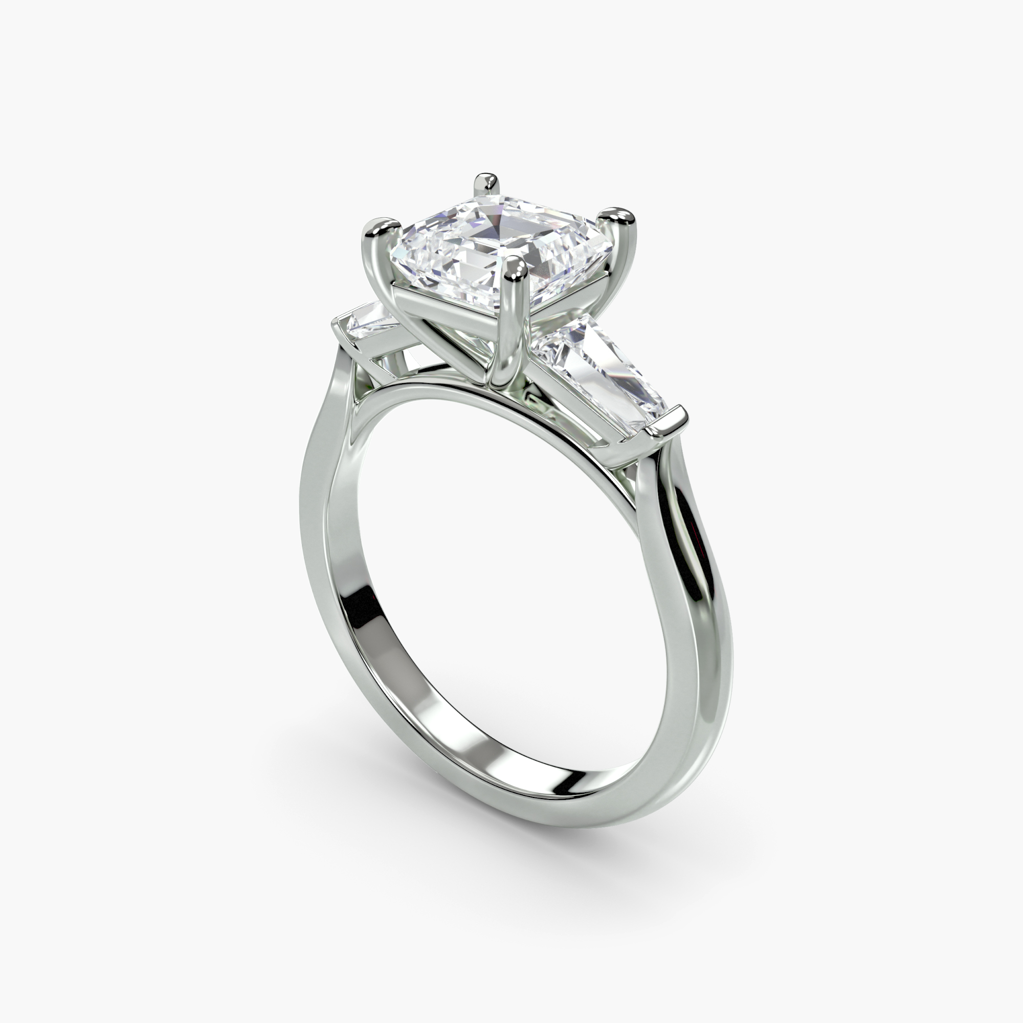 Three-Stone Ring (Baguette Side Stones) — görsel 4