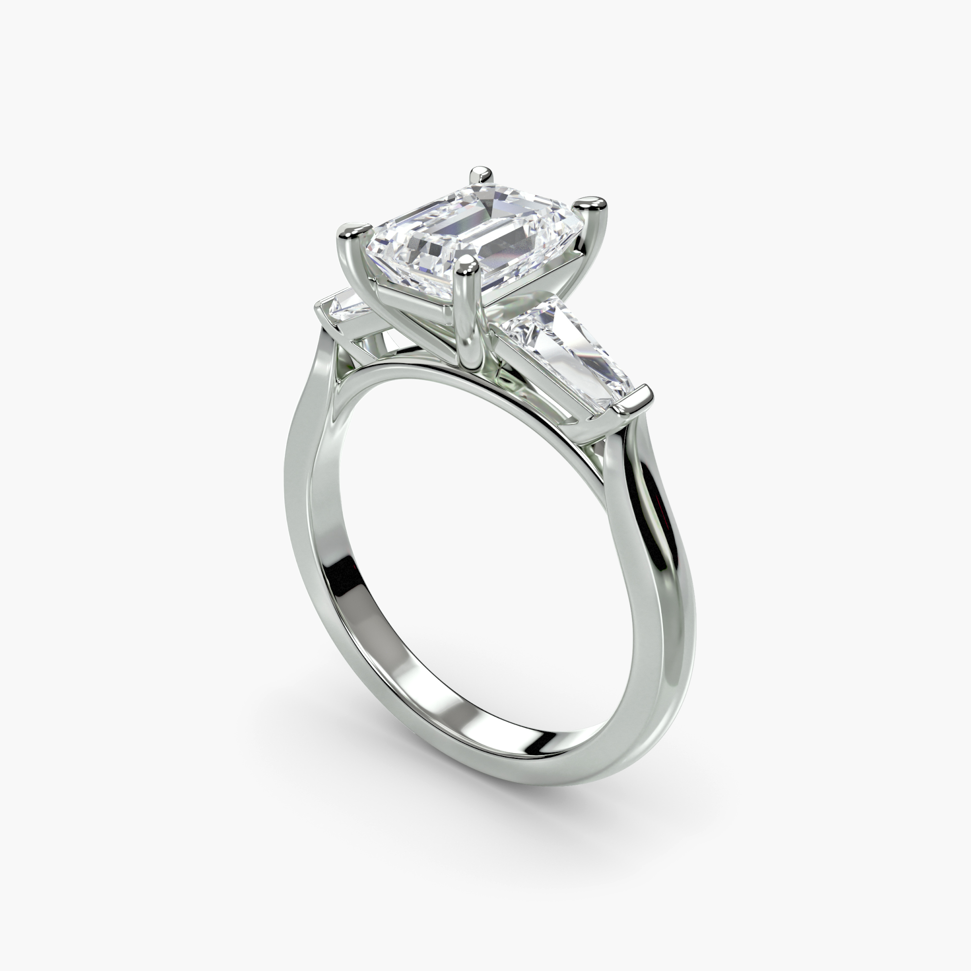 Three-Stone Ring (Baguette Side Stones) — görsel 4