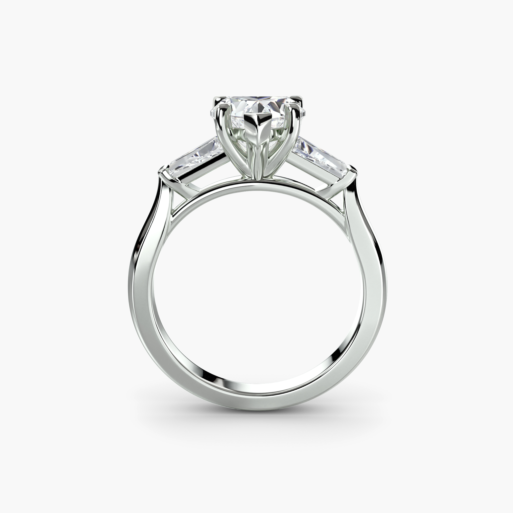 Three-Stone Ring (Baguette Side Stones) — görsel 3