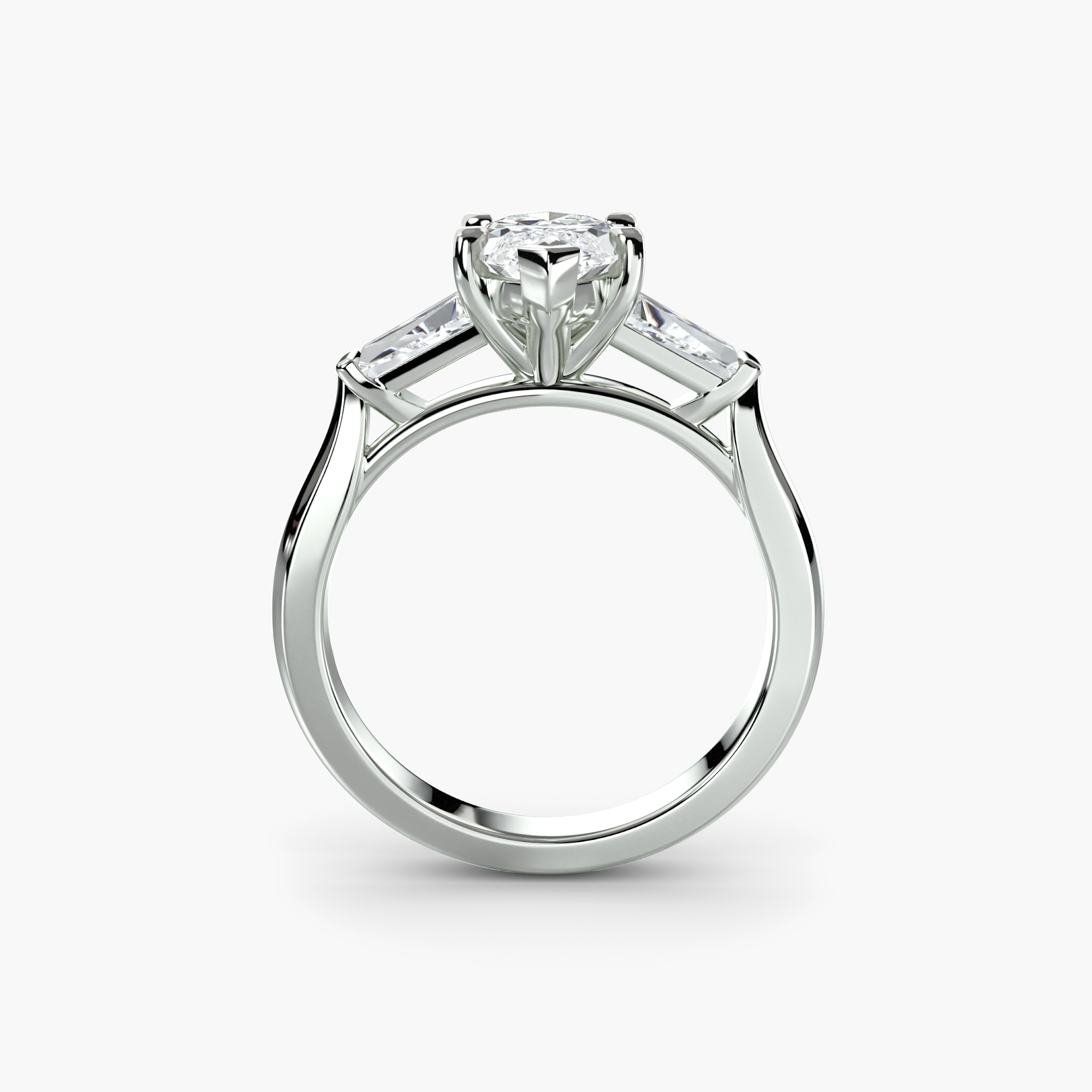 Three-Stone Ring (Baguette Side Stones) — görsel 3