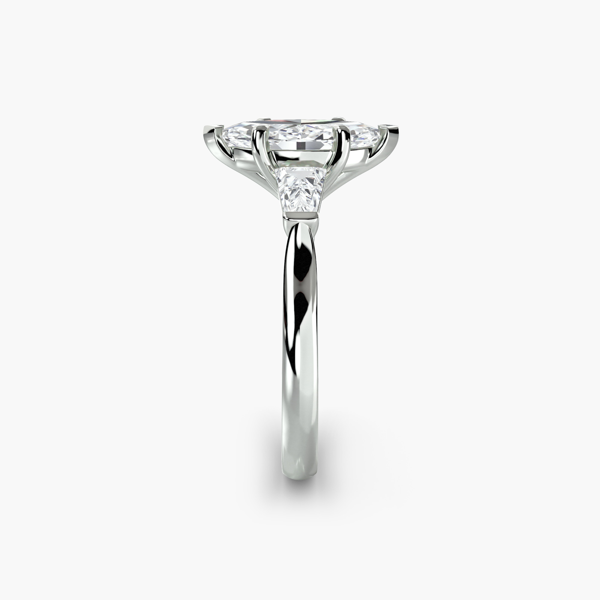 Three-Stone Ring (Baguette Side Stones) — görsel 2