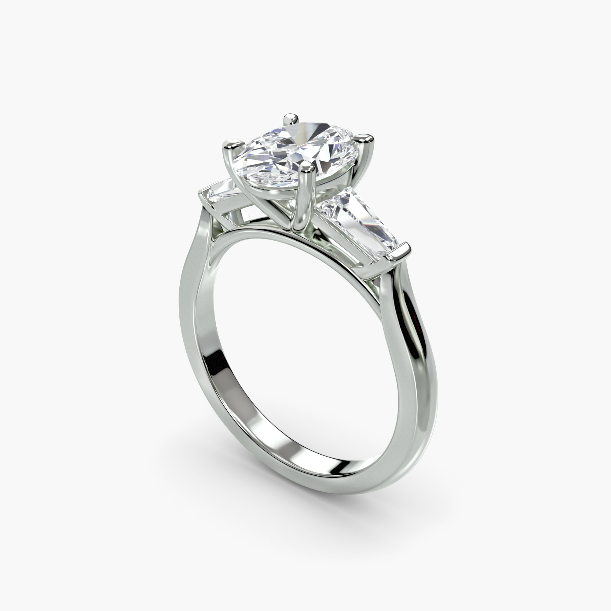 Three-Stone Ring (Baguette Side Stones) — görsel 4