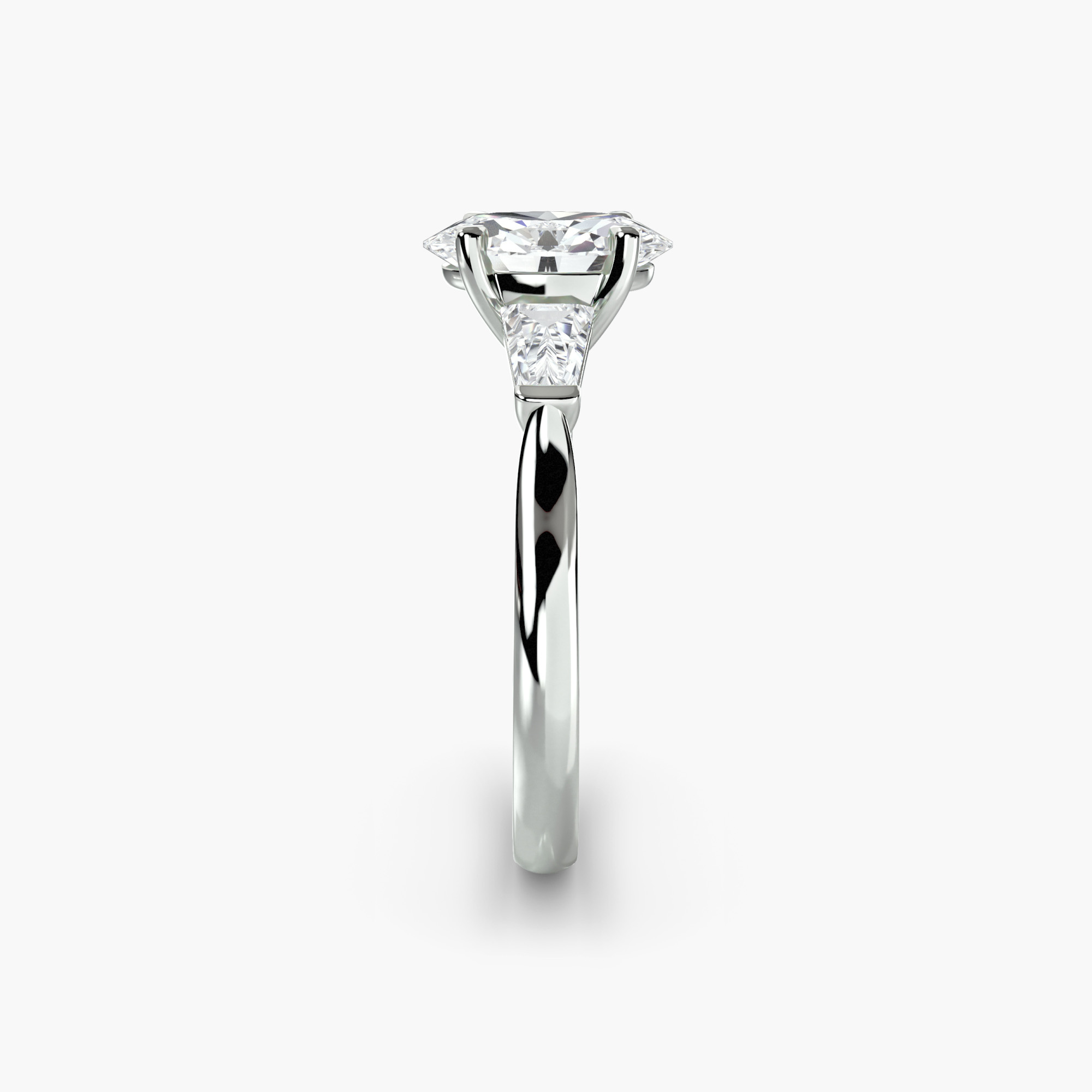 Three-Stone Ring (Baguette Side Stones) — görsel 2