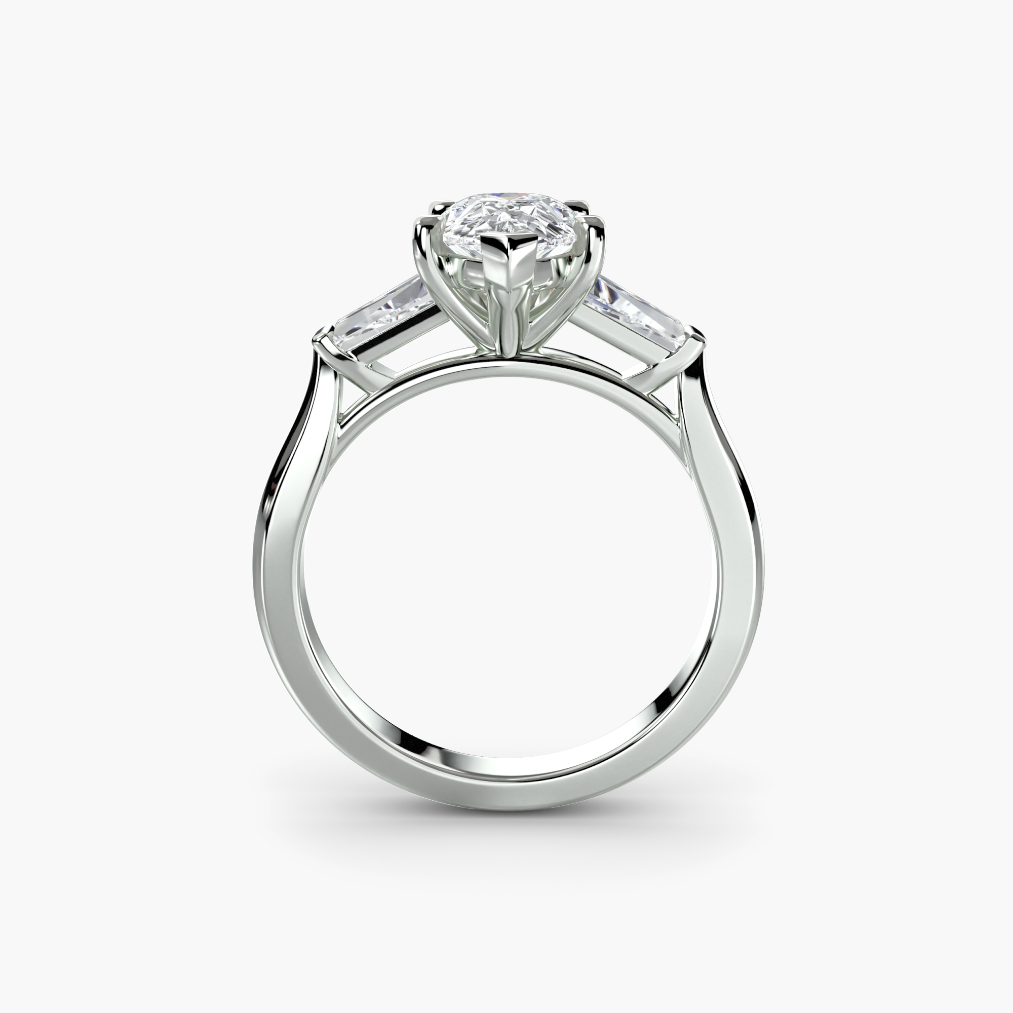 Three-Stone Ring (Baguette Side Stones) — görsel 3
