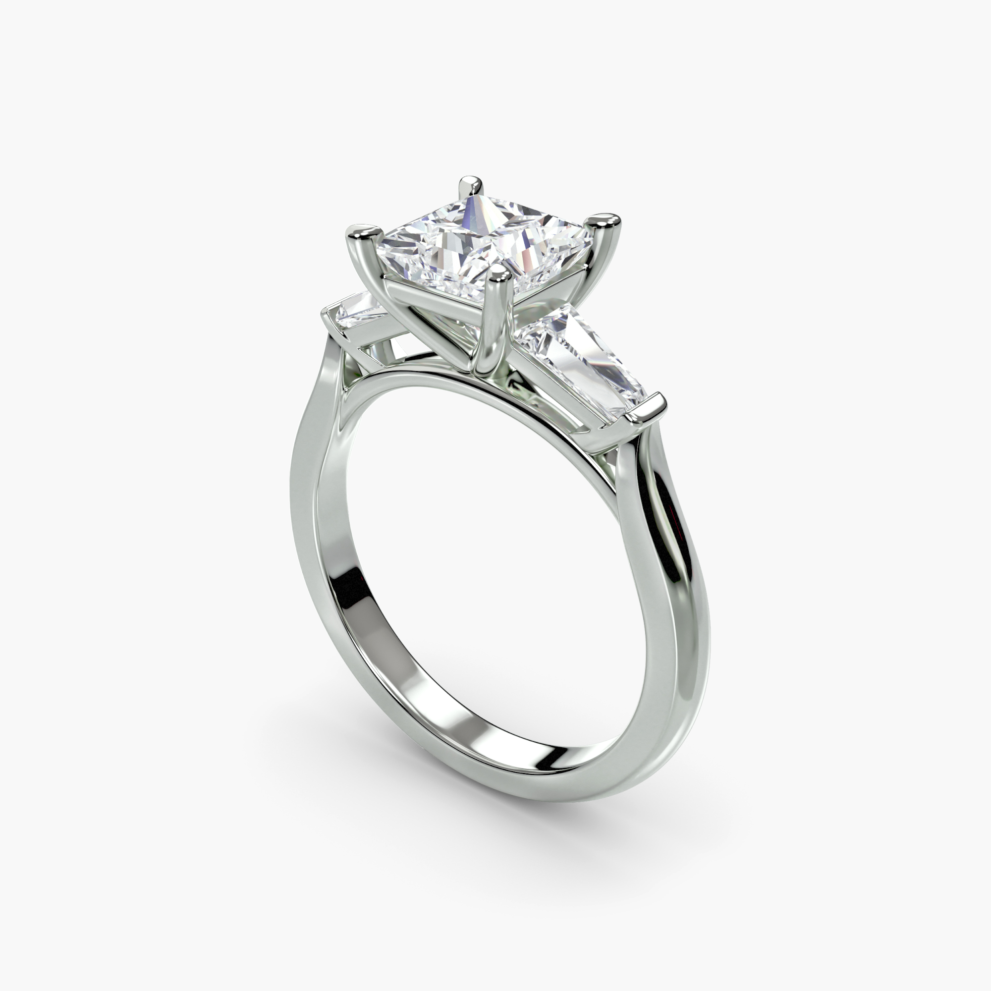 Three-Stone Ring (Baguette Side Stones) — görsel 4