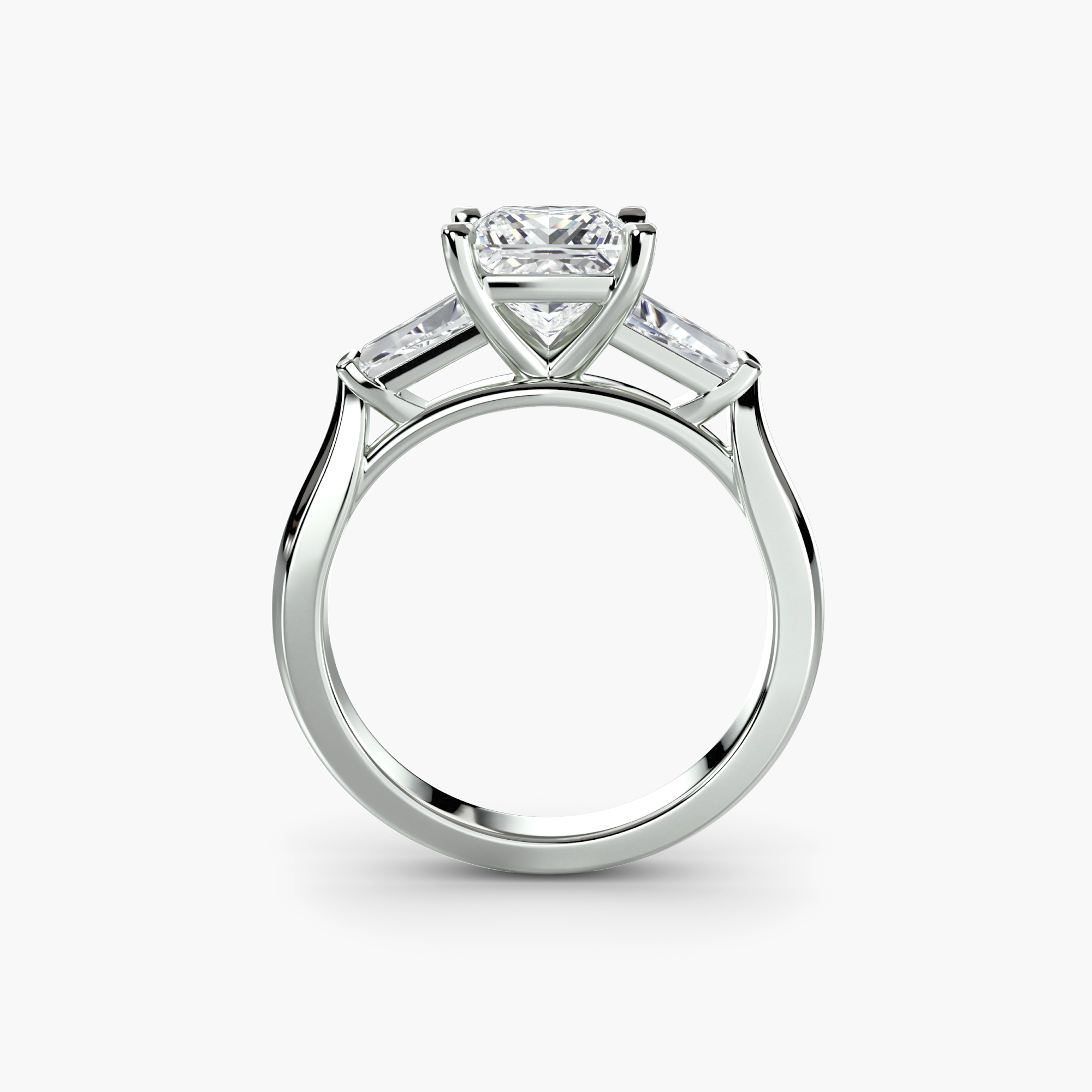 Three-Stone Ring (Baguette Side Stones) — görsel 3