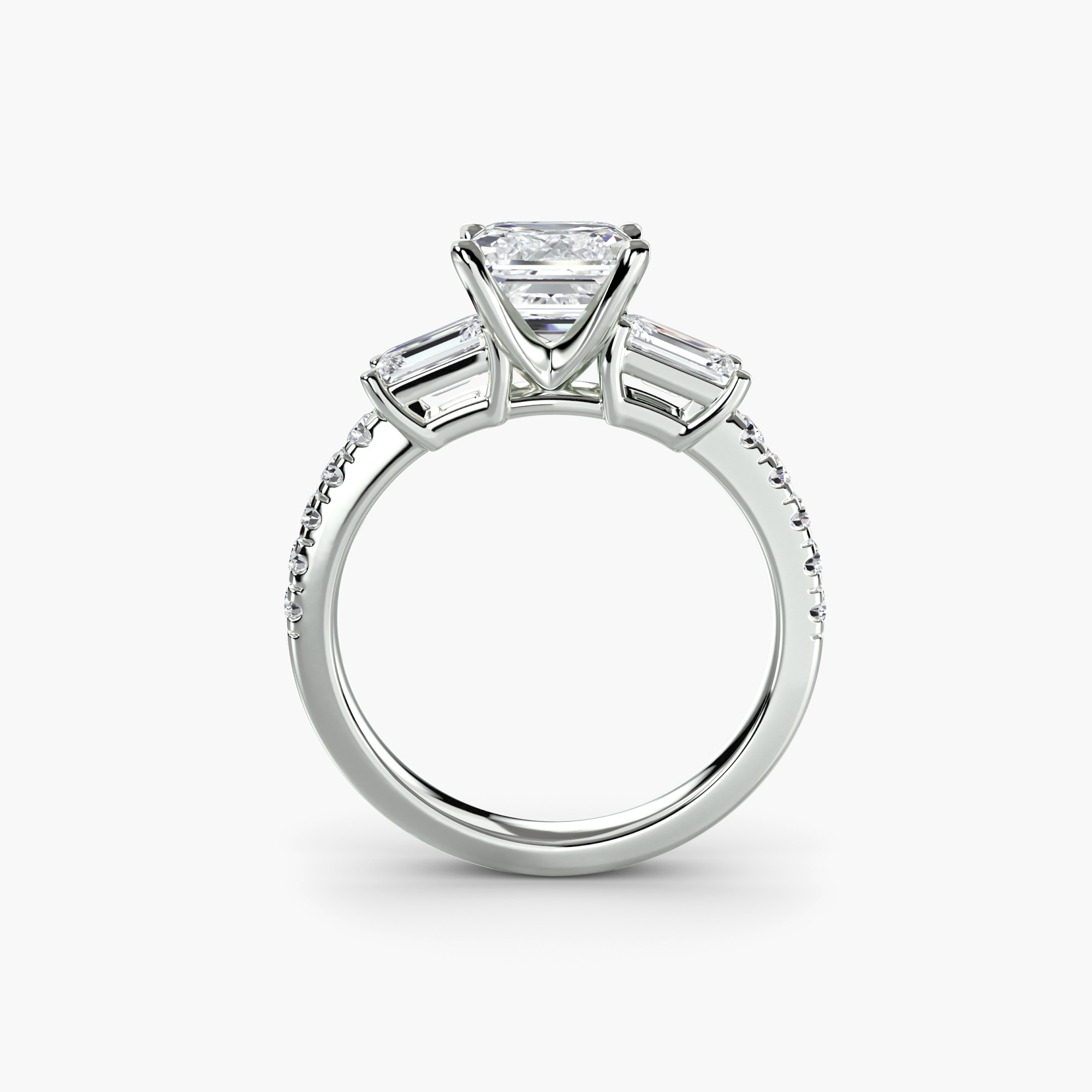 Three-Stone Ring with Pavé Band 4 — görsel 3