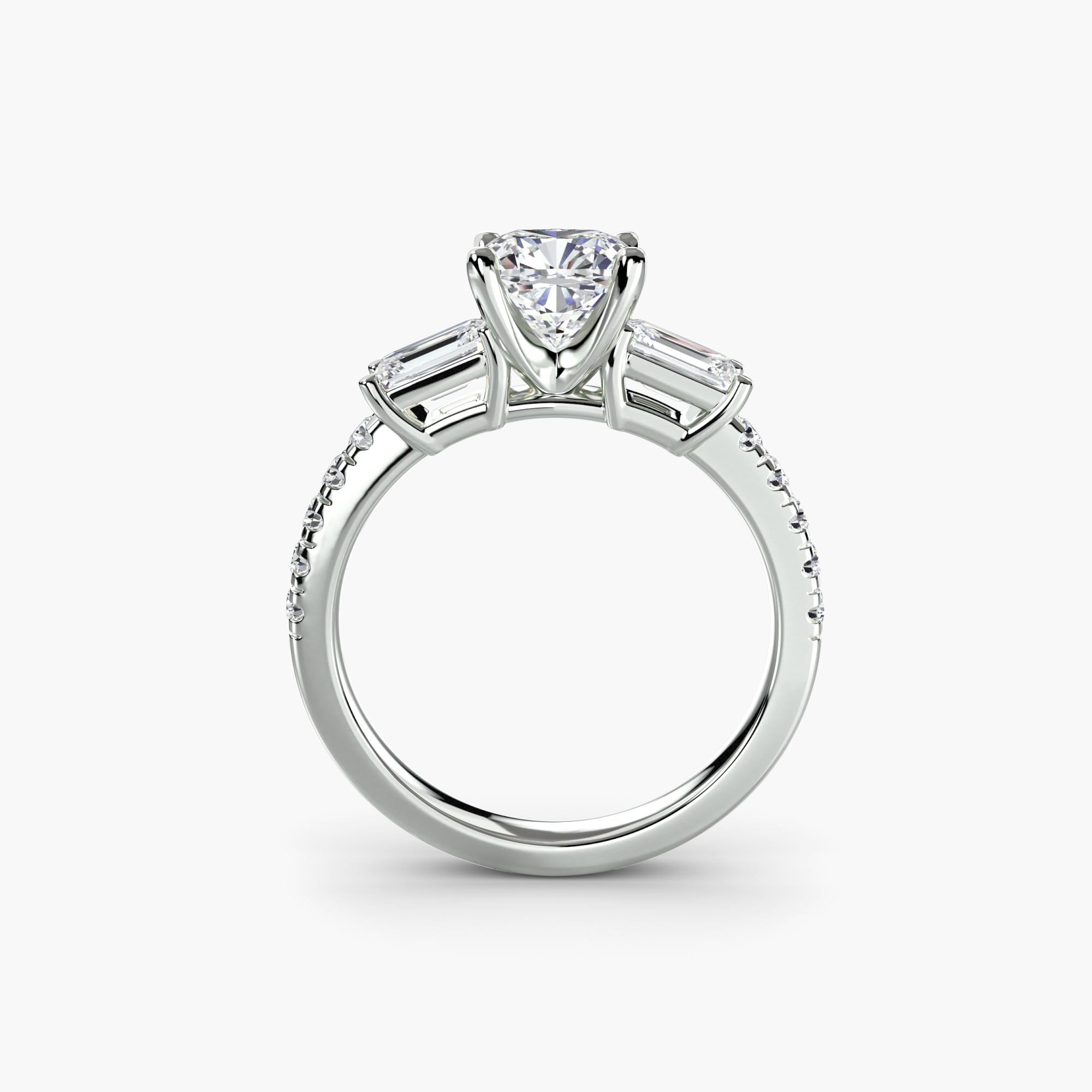 Three-Stone Ring with Pavé Band 4 — görsel 3