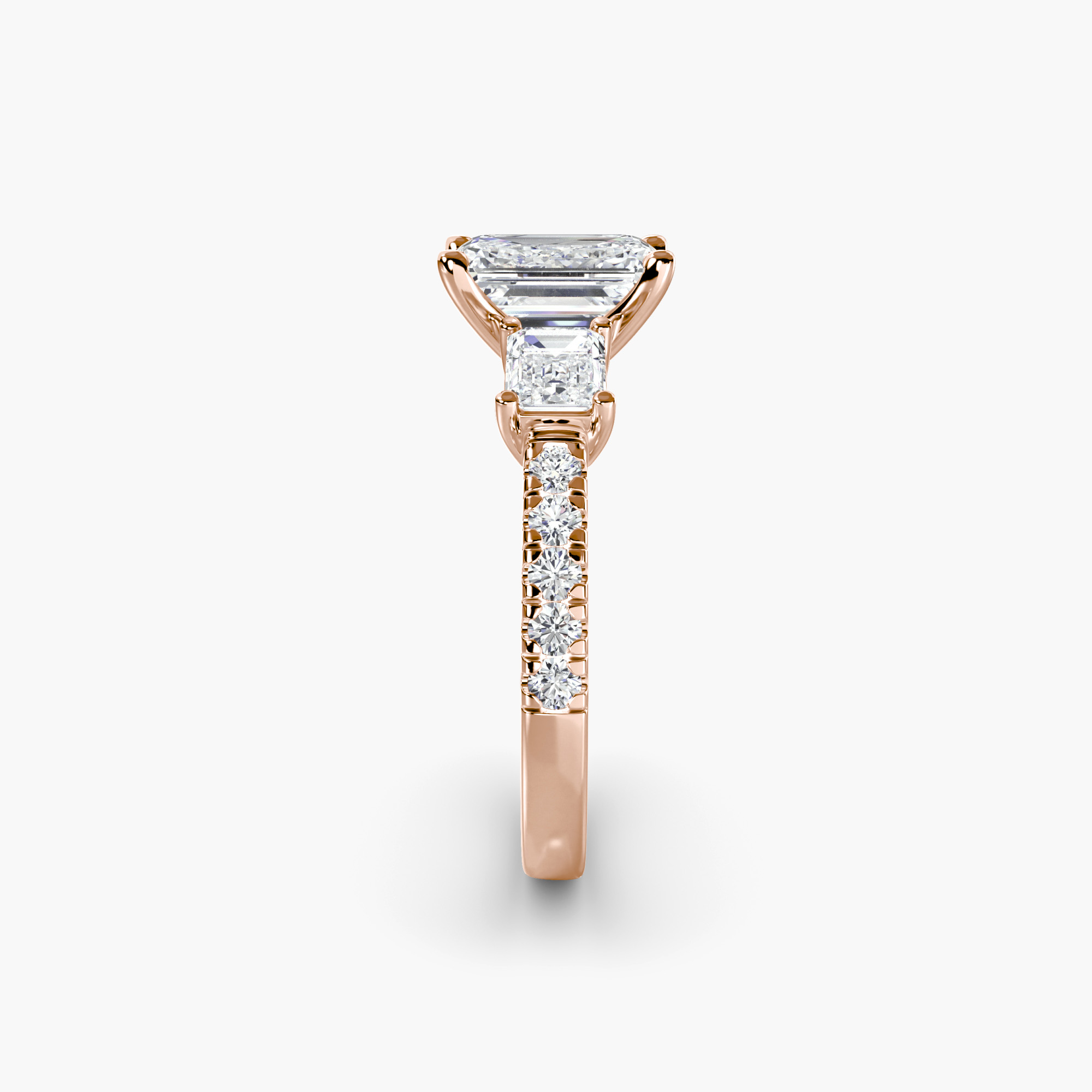 Three-Stone Ring with Pavé Band 4 — image 2