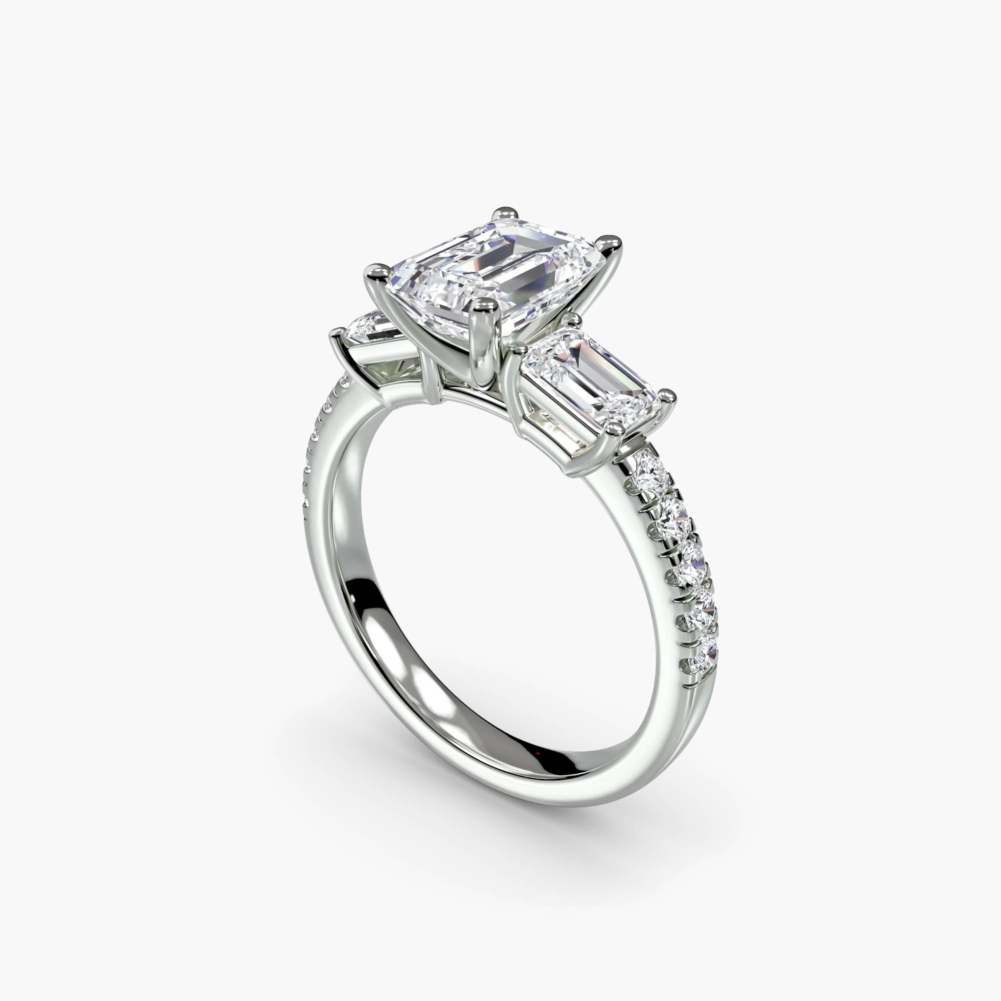 Three-Stone Ring with Pavé Band 4 — görsel 4