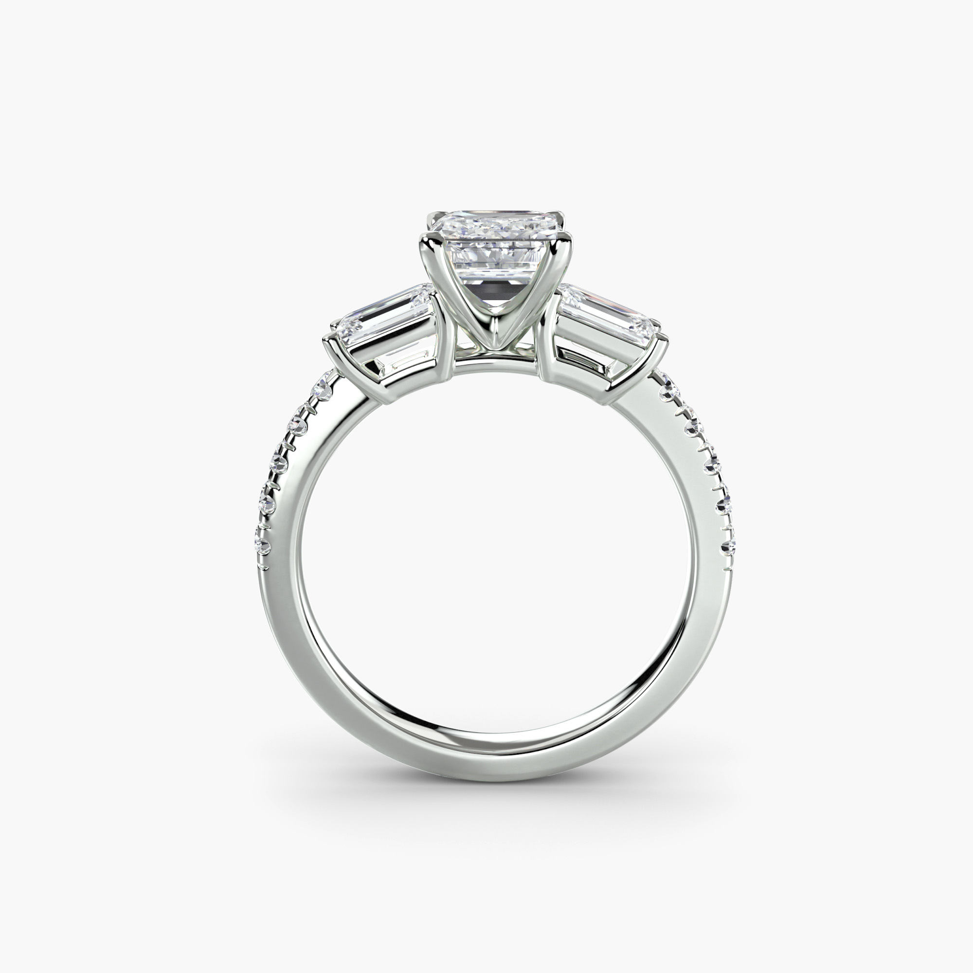 Three-Stone Ring with Pavé Band 4 — görsel 3