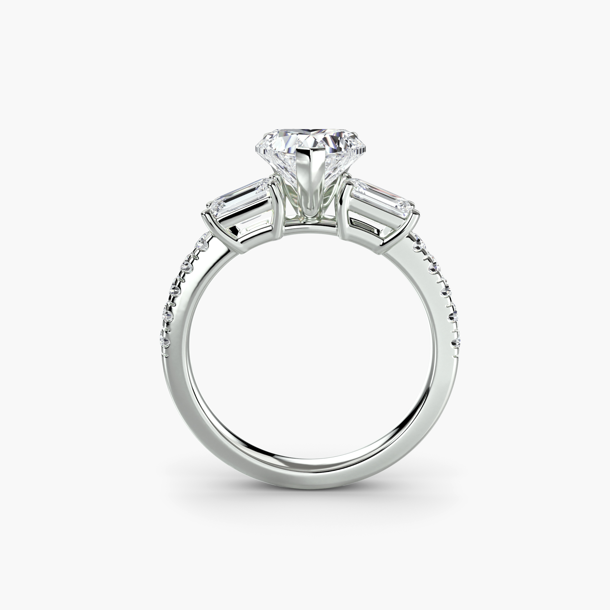 Three-Stone Ring with Pavé Band 4 — görsel 3