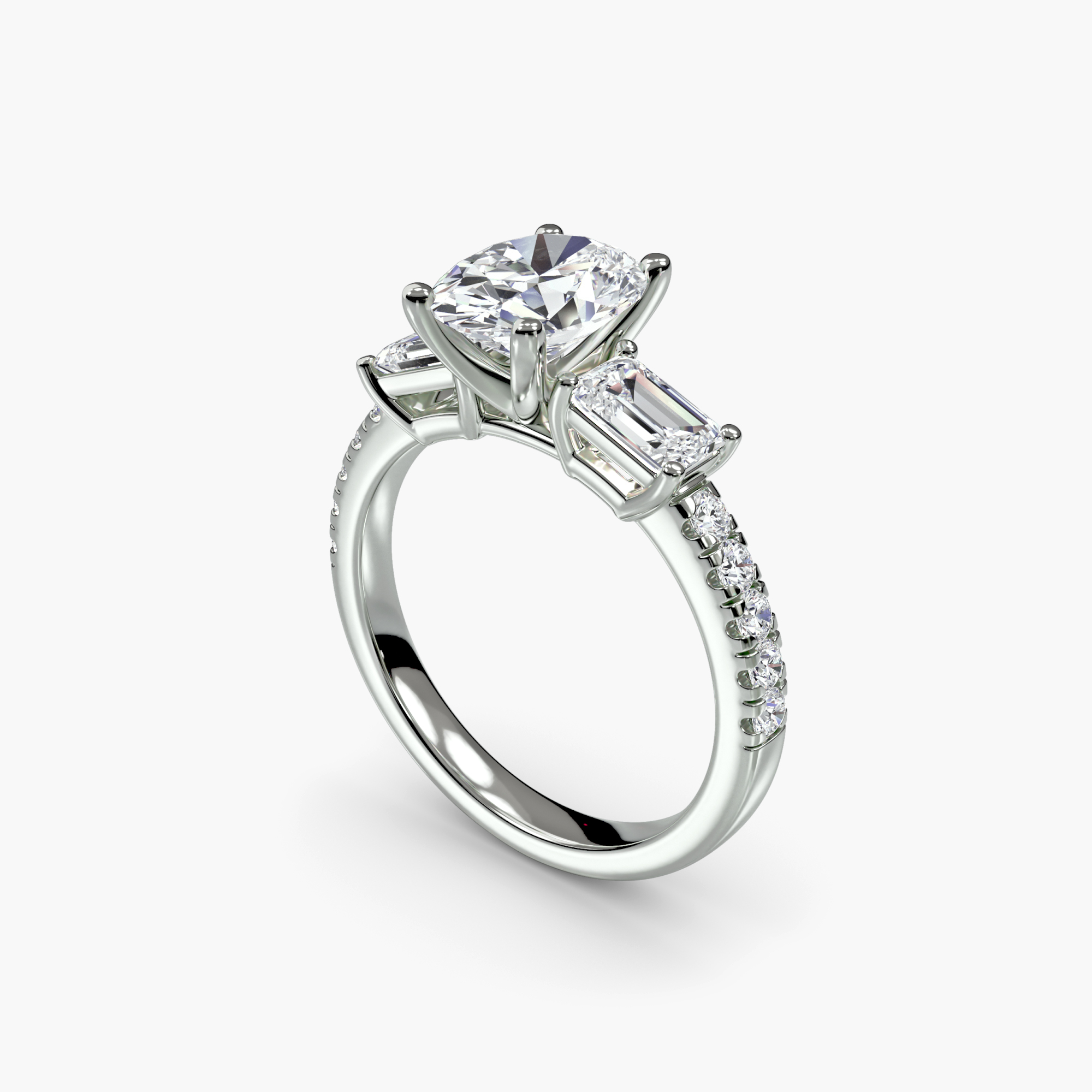 Three-Stone Ring with Pavé Band 4 — görsel 4