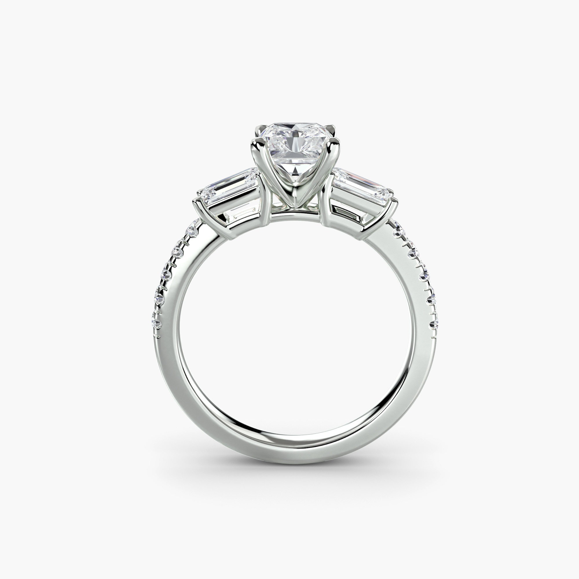 Three-Stone Ring with Pavé Band 4 — görsel 3