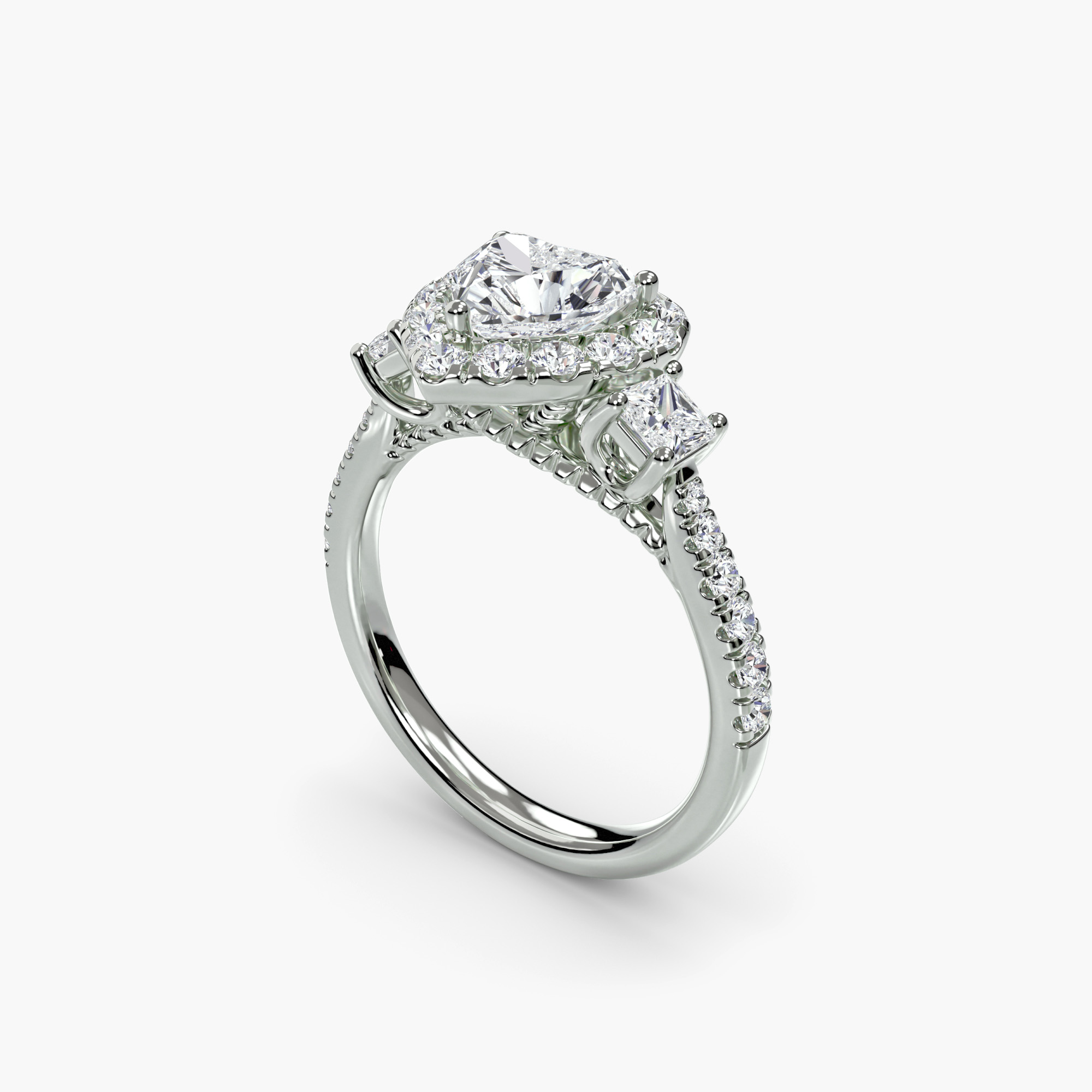 Three-Stone Ring with Halo 2 — görsel 4