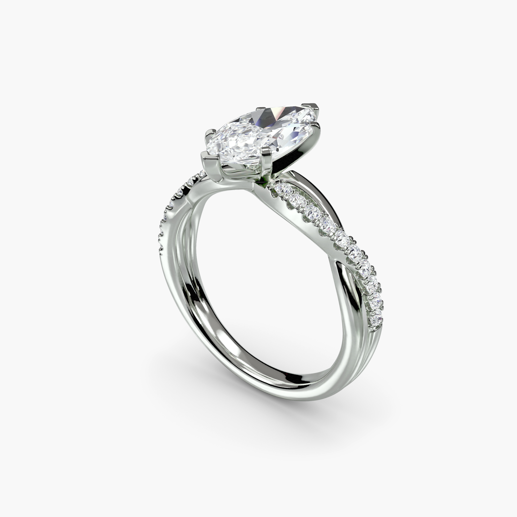 The Emerald Twist Pavé Ring — görsel 4
