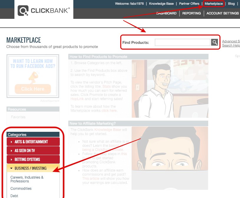 How do I search the ClickBank Marketplace? – ClickBank Knowledge Base