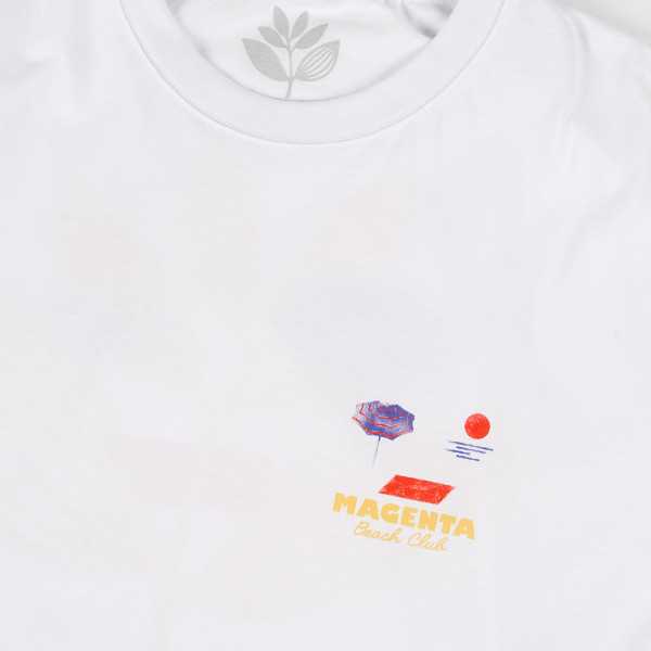 MAGENTA BEACH CLUB TEE - WHITE - Magenta Skateboards