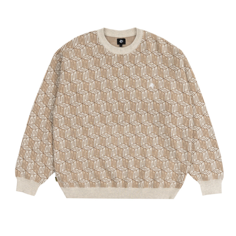 CUBE KNIT SWEATER - NATURAL