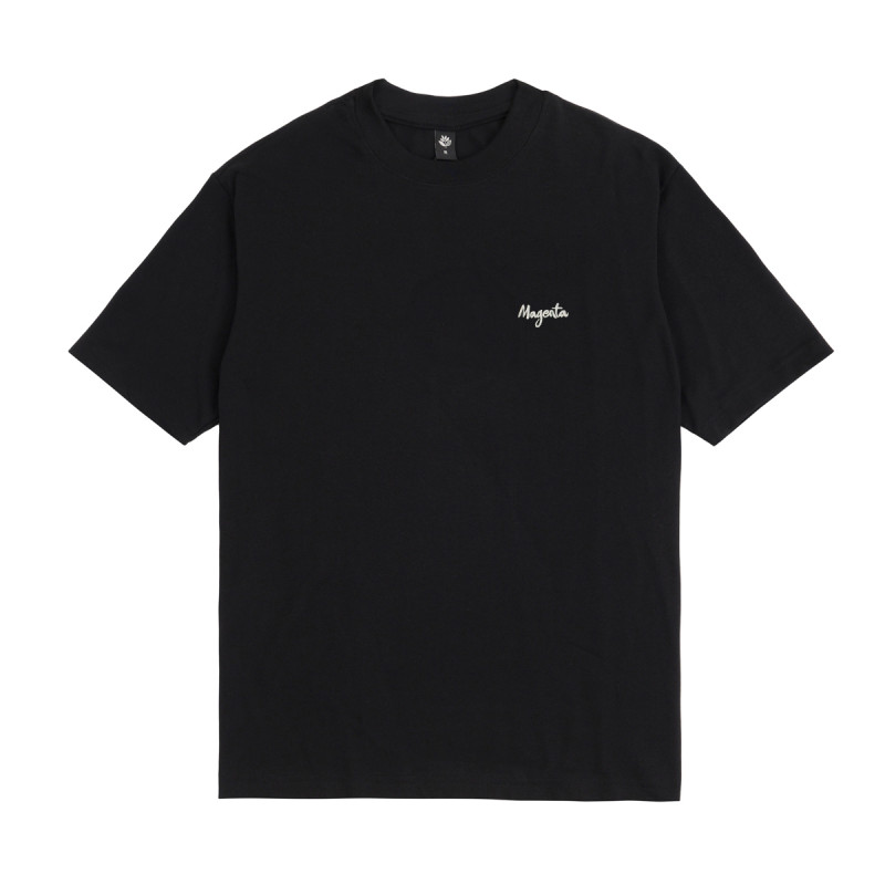 SCRIPT PIQUÉ TEE - BLACK