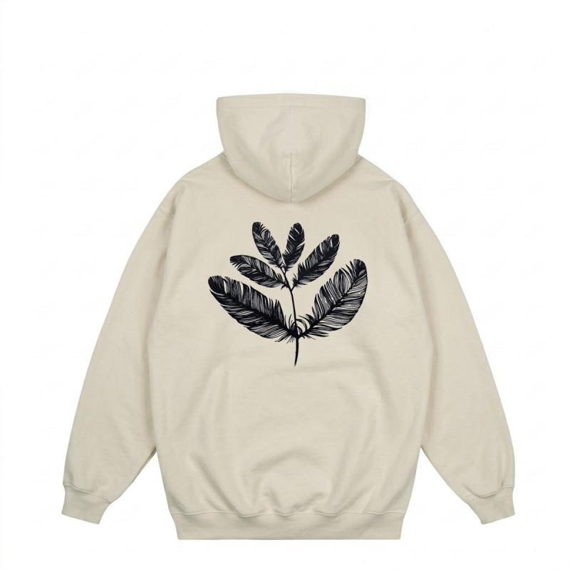FEATHER HOODIE - SAND