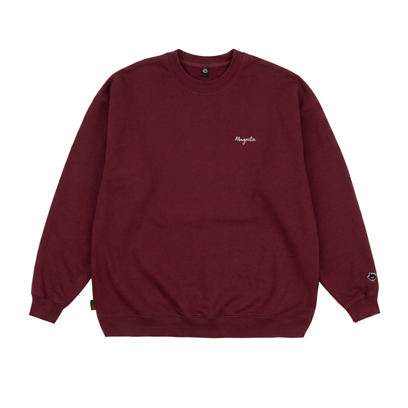 SCRIPT CREWNECK - BURGUNDY