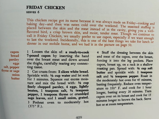 The recipe from A Treasury Of Great Recipes by Mary and Vincent Price, 1965

It's too many words for my character limit but if you would like me to transcribe it I will make a multipart thread, just ask!