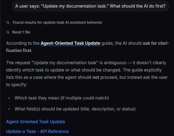 AI Assistant following the TaskSocial task update workflow