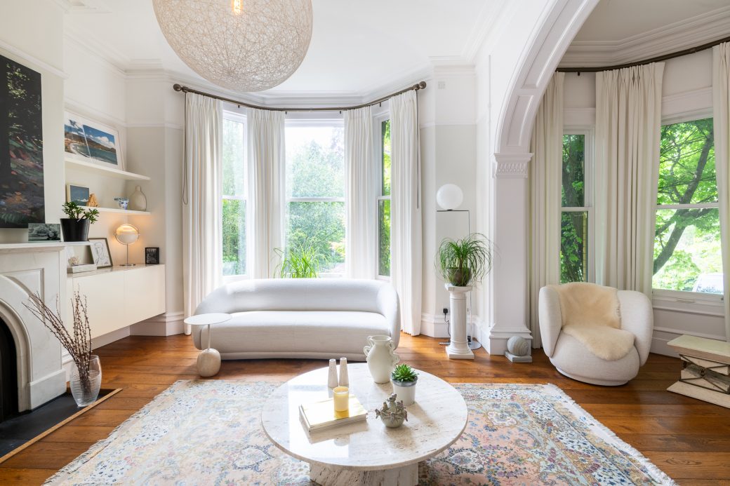 Modern lounge at victorian house, Cheshire shoot locations