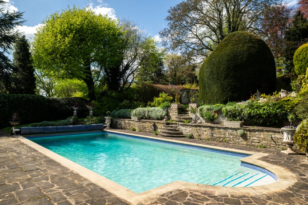 Large Residential Garden with Outdoor Pool in Yorkshire