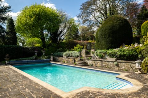 Large Residential Garden with Outdoor Pool in Yorkshire