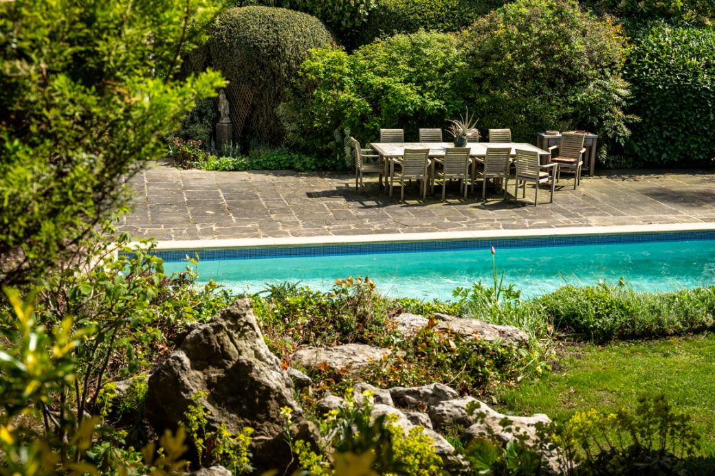 Large Residential Garden with Outdoor Pool in Yorkshire