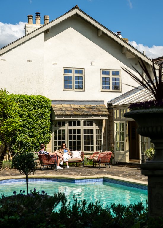 Large Residential Garden with Outdoor Pool in Yorkshire