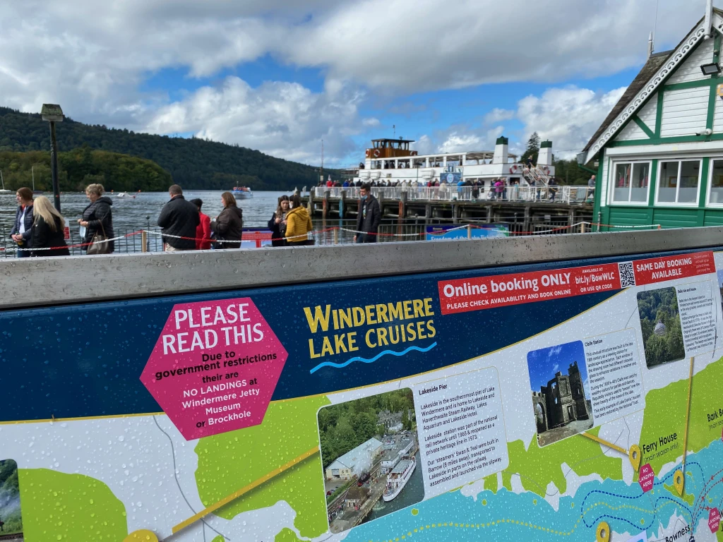 Online booking banner for Windermere Lake Cruises
