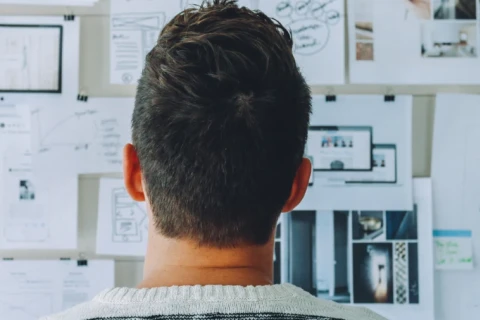 website briefing ideas on a wall