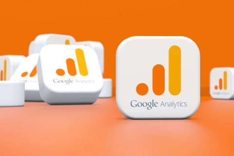 Google Analytics Chips on an Orange Background