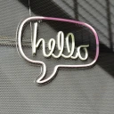 Hello speech bubble sign