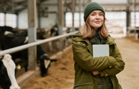 Lanss student in cow shed cumbria