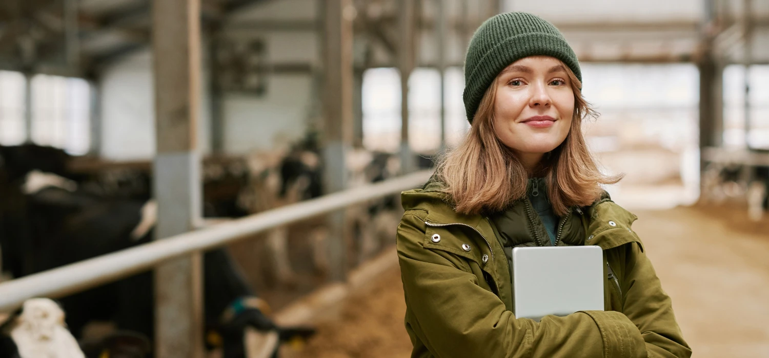 Lanss student in cow shed cumbria