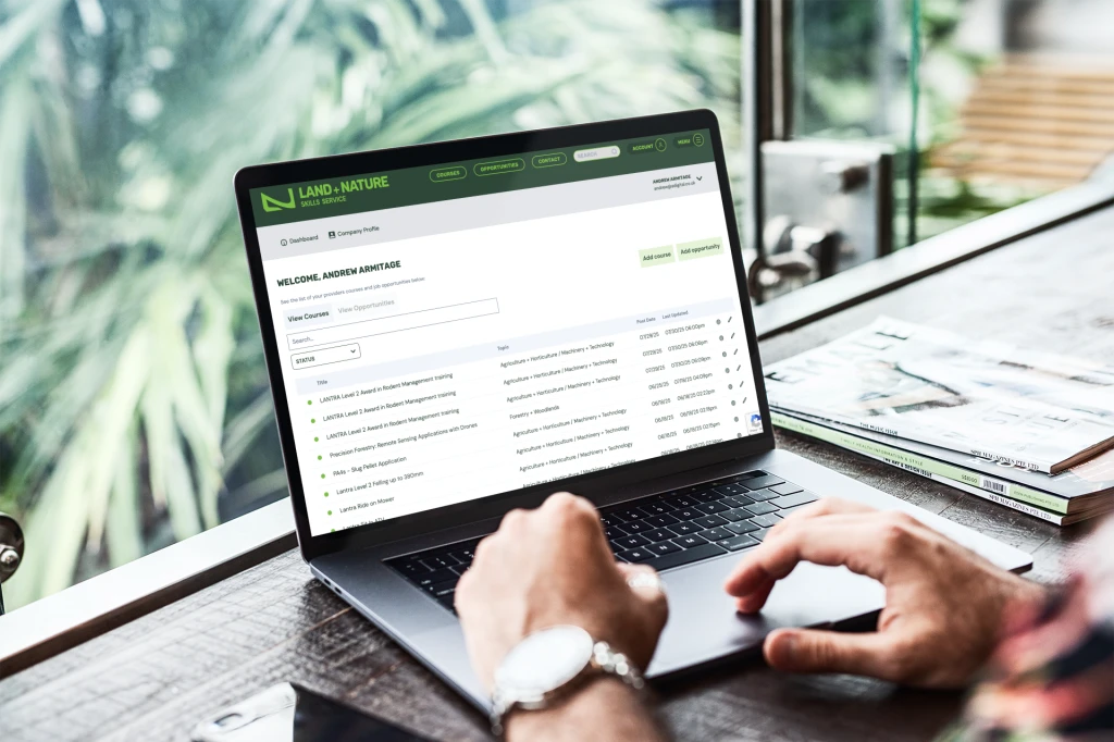 Screenshot showing the user account dashboard