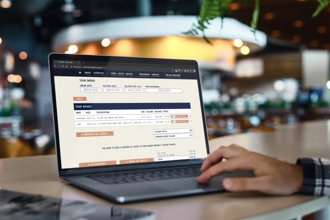 Mockup of a macbook pro being used in a public space 489 el