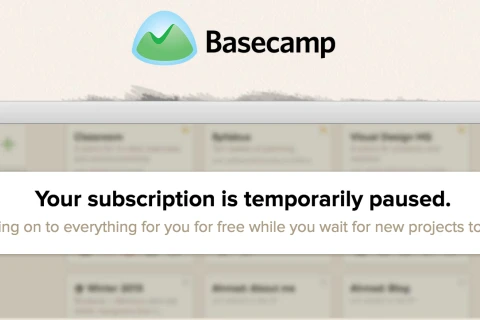 Basecamp paused banner