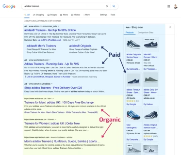 Google search results